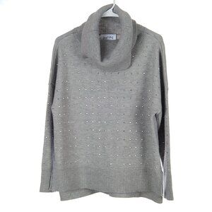 Joseph Ribkoff Light Grey Mélange Cowl Neck Sweater Style 234909 Small